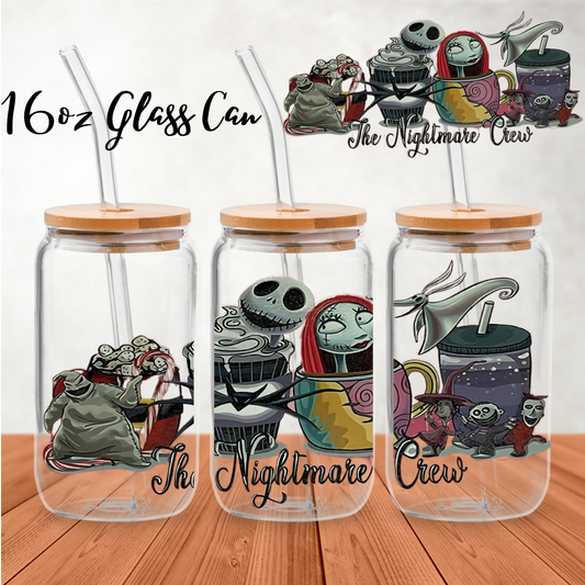 The Nightmare Crew 16oz Glass Can